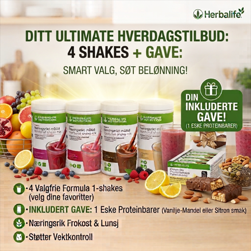 4 shakes + gratis 4 shakes + gratis | Herbalife distributør